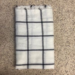 Express White and Black Plaid Scarf